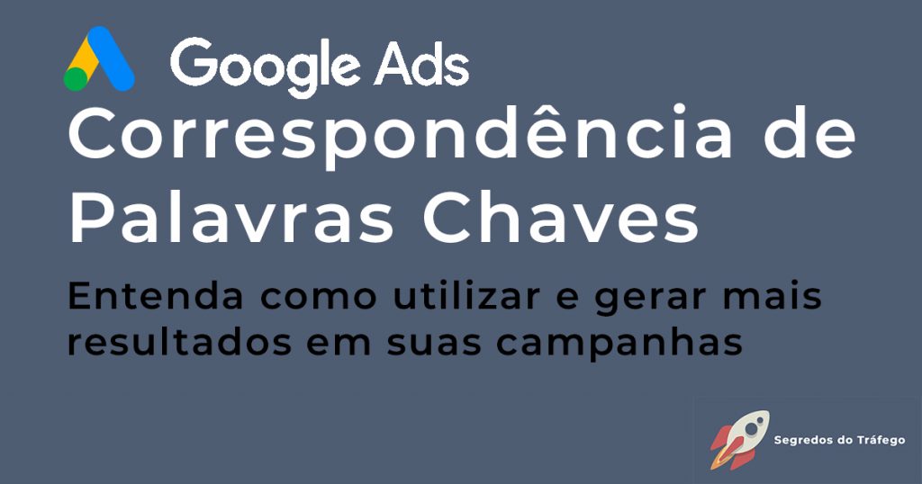 Correspondência de Palavras Chaves e pesquisas do Google Ads