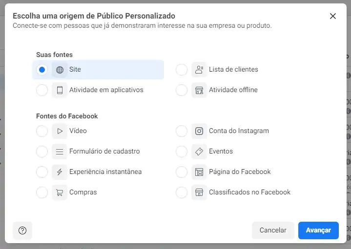 Criando público personalizado com o pixel do Facebook