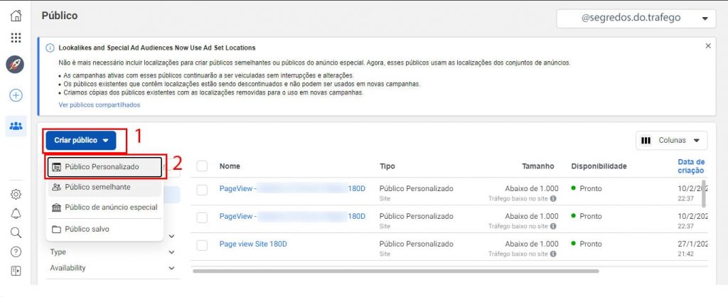 público personalizado com lista de clientes